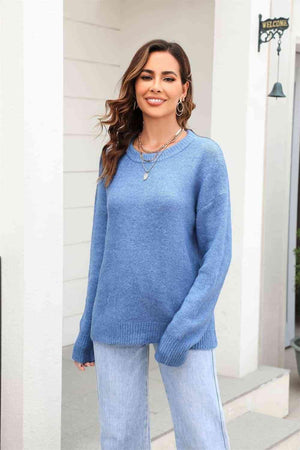 Cold Season Bliss Long Sleeve Ribbed Sweater - MXSTUDIO.COM