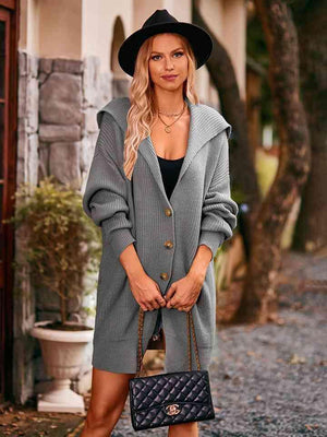 Cold Season Chic Long Collared Button Up Cardigan - MXSTUDIO.COM