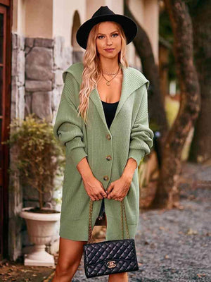 Cold Season Chic Long Collared Button Up Cardigan - MXSTUDIO.COM