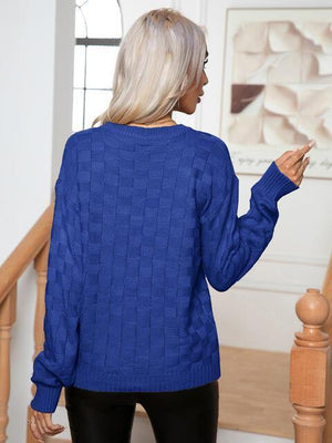 Cold Season Flair Long Sleeve Crew Neck Sweater - MXSTUDIO.COM