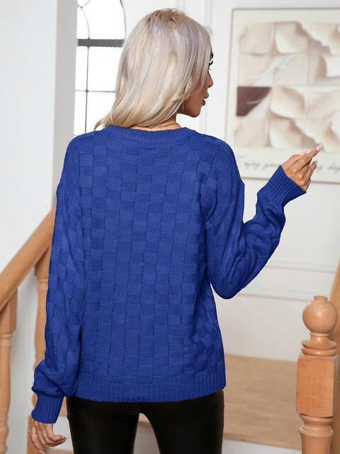 Cold Season Flair Long Sleeve Crew Neck Sweater - MXSTUDIO.COM