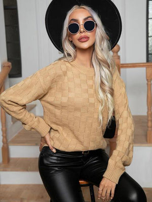 Cold Season Flair Long Sleeve Crew Neck Sweater - MXSTUDIO.COM