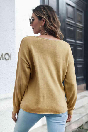 Cold Season Leisure Cable Knit V Neck Sweater - MXSTUDIO.COM