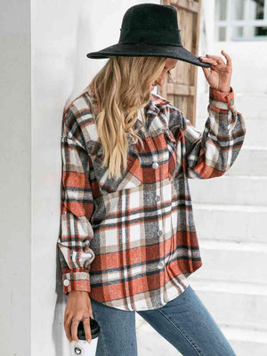 Cold Season Style Plaid Button Down Shacket - MXSTUDIO.COM