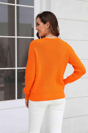 Cold Weather Delight V Neck Knit Sweater - MXSTUDIO.COM