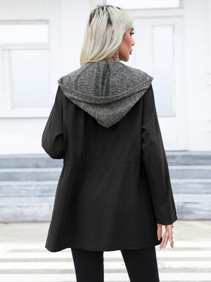 Cold Weather Slay Zip Up Hooded Trench Coat - MXSTUDIO.COM