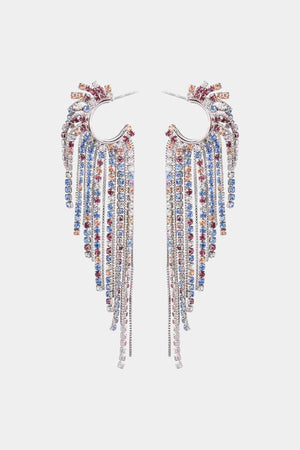 Comfortable Fringed Rhinestone Dangle Earrings-MXSTUDIO.COM
