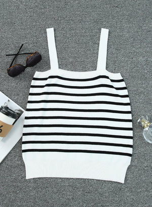 Comfy All Day Square Neck Striped Cami - MXSTUDIO.COM