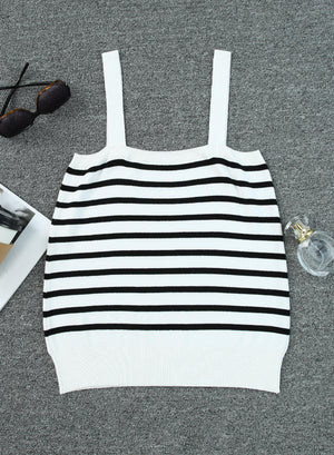 Comfy All Day Square Neck Striped Cami - MXSTUDIO.COM