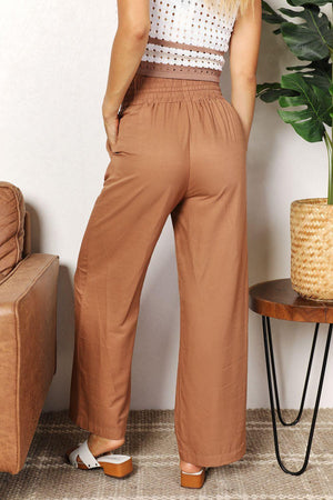 Comfy Choice Elastic Waist Wide Leg Pants - MXSTUDIO.COM