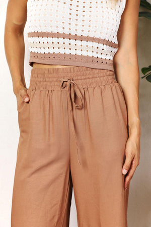 Comfy Choice Elastic Waist Wide Leg Pants - MXSTUDIO.COM