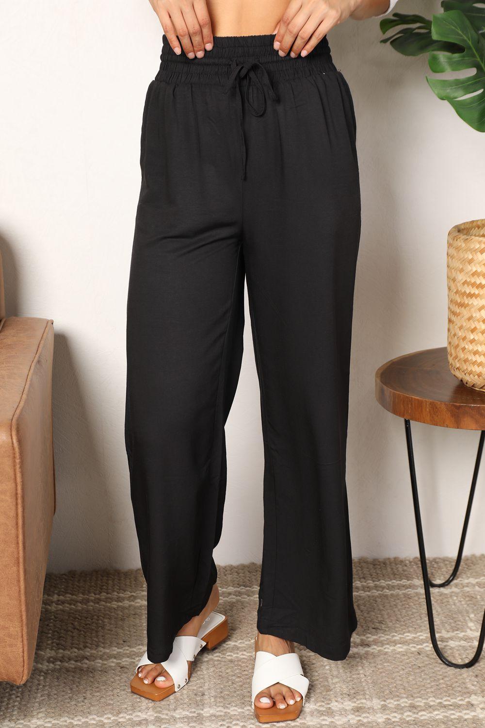 Comfy Choice Elastic Waist Wide Leg Pants - MXSTUDIO.COM