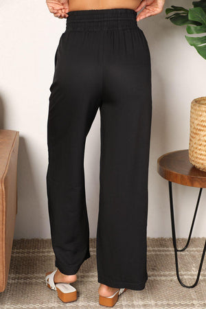 Comfy Choice Elastic Waist Wide Leg Pants - MXSTUDIO.COM