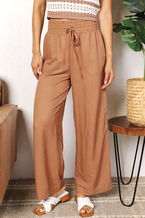 Comfy Choice Elastic Waist Wide Leg Pants - MXSTUDIO.COM