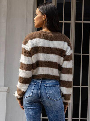 Comfy Confidence Button Up Striped Cardigan-MXSTUDIO.COM