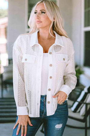 Comfy Fresh Button Down White Shacket - MXSTUDIO.COM