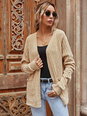 Comfy Layer Open Front Knit Cardigan - MXSTUDIO.COM