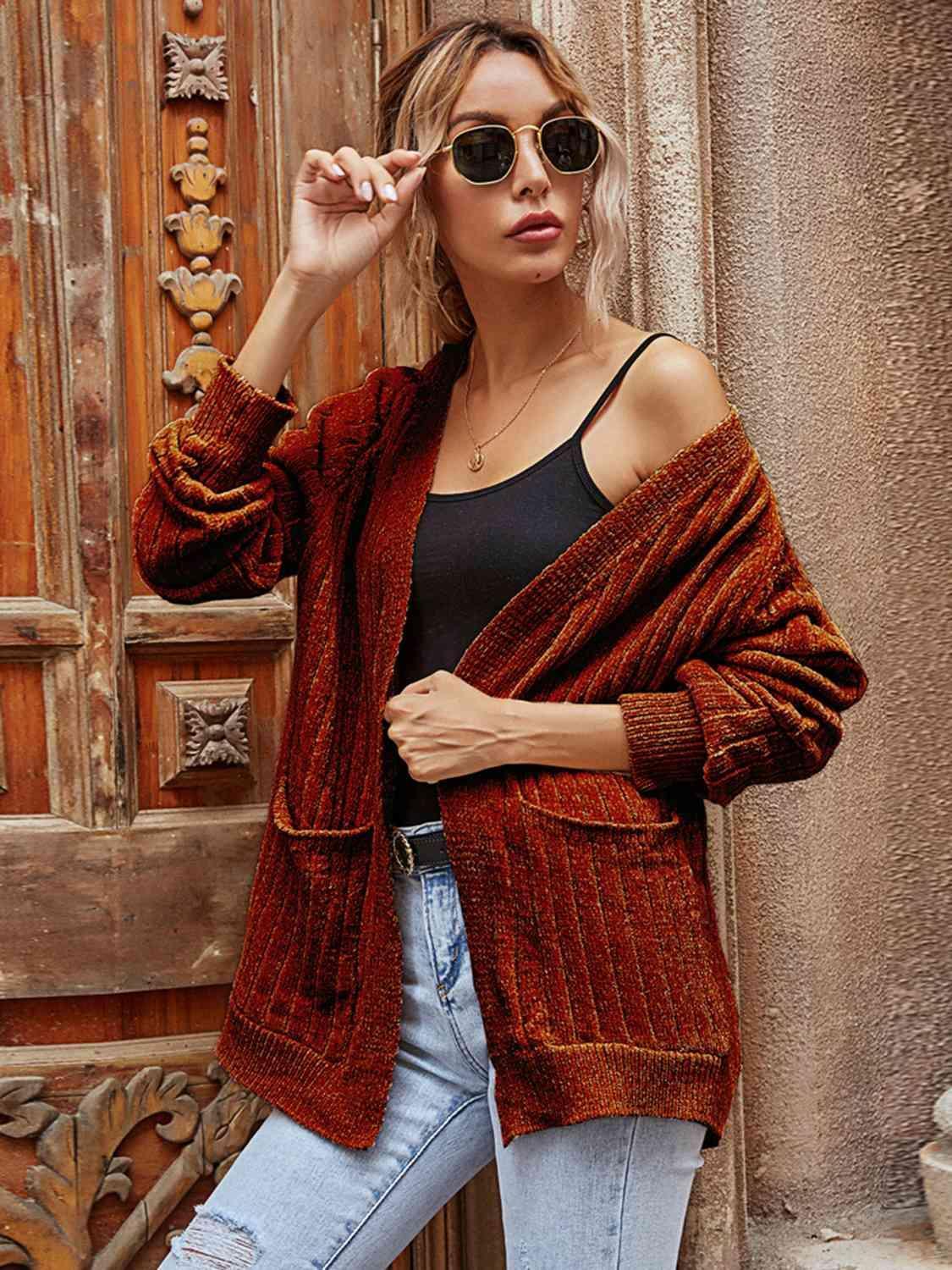 Comfy Layer Open Front Knit Cardigan - MXSTUDIO.COM