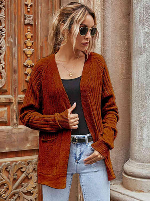 Comfy Layer Open Front Knit Cardigan - MXSTUDIO.COM