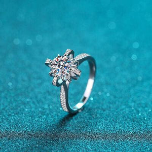 a diamond ring on a blue background