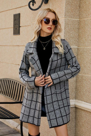 Confidently Unique Lapel Collar Printed Open Front Cardigan - MXSTUDIO.COM