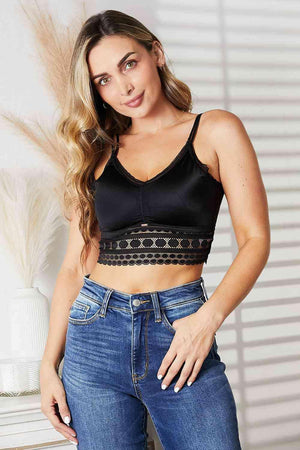 Cool And Fresh Double Strap Black Lace Bralette - MXSTUDIO.COM