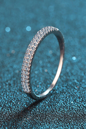 Coveted Half-Eternity Sterling Silver Moissanite Ring - MXSTUDIO.COM