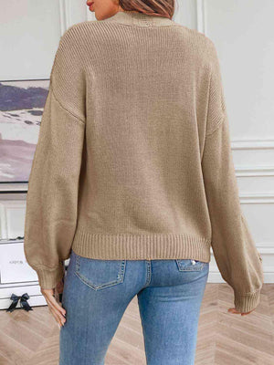 Cozy Aesthetic Open Front Floral Knit Cardigan-MXSTUDIO.COM