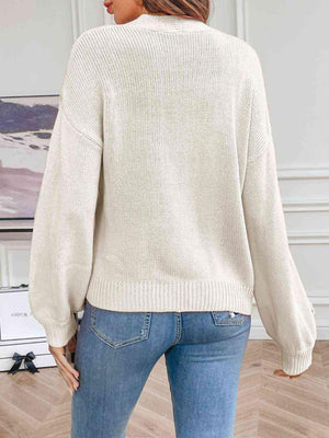 Cozy Aesthetic Open Front Floral Knit Cardigan-MXSTUDIO.COM