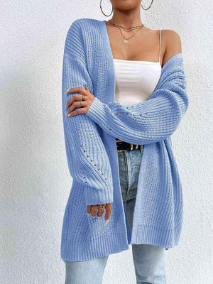 Cozy Appeal Open Front Knit Long Cardigan-MXSTUDIO.COM