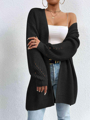 Cozy Appeal Open Front Knit Long Cardigan-MXSTUDIO.COM