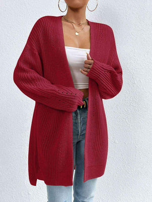 Cozy Appeal Open Front Knit Long Cardigan-MXSTUDIO.COM