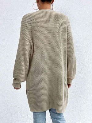 Cozy Appeal Open Front Knit Long Cardigan-MXSTUDIO.COM
