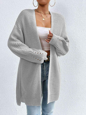 Cozy Appeal Open Front Knit Long Cardigan-MXSTUDIO.COM