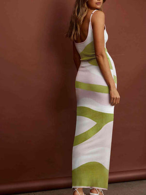 a woman in a white and green dress