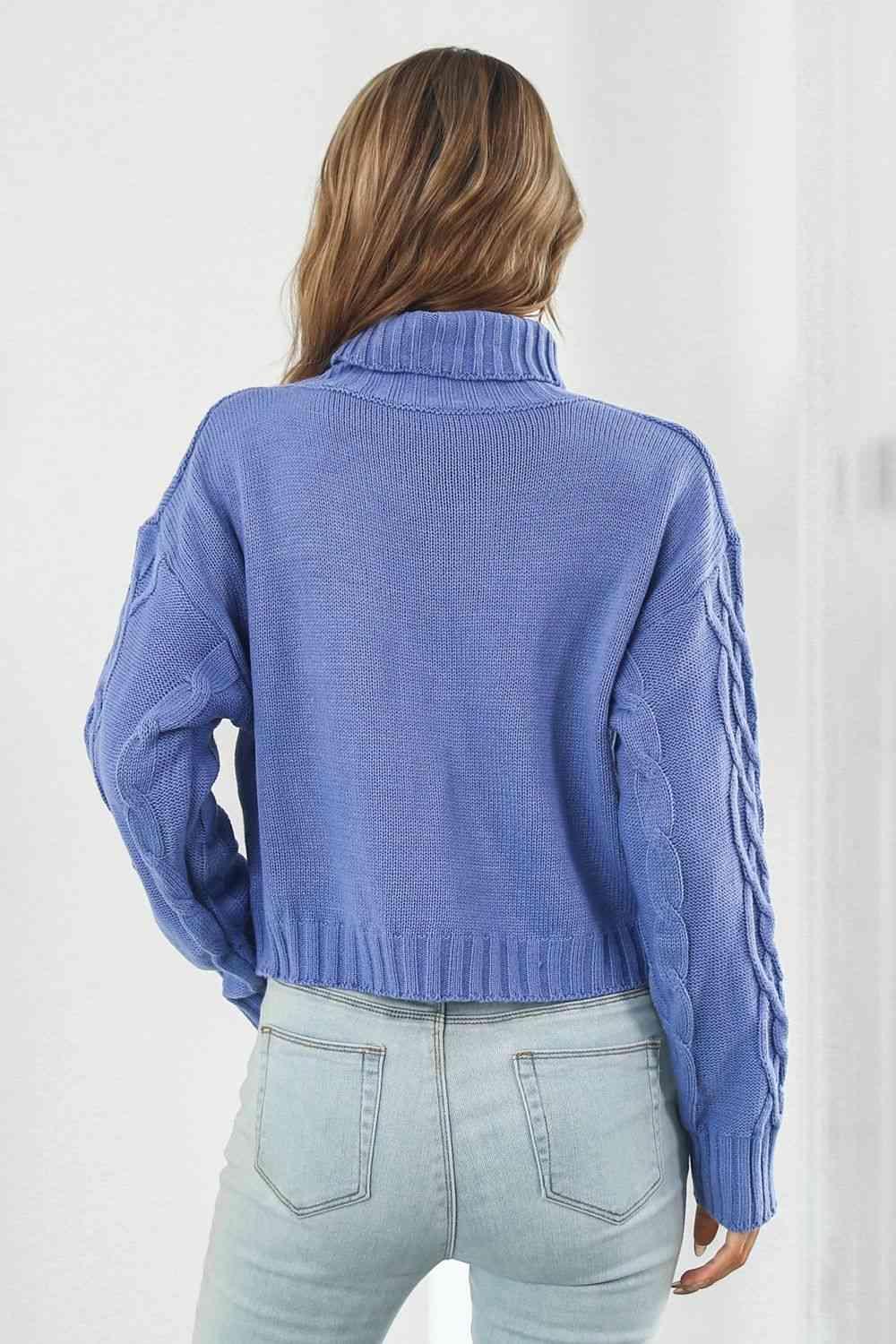 Cozy Charisma Knitted Turtle Neck Sweater - MXSTUDIO.COM