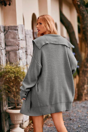 Cozy Cover Collared Buttoned Long Cardigan - MXSTUDIO.COM