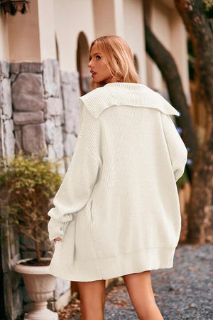 Cozy Cover Collared Buttoned Long Cardigan - MXSTUDIO.COM