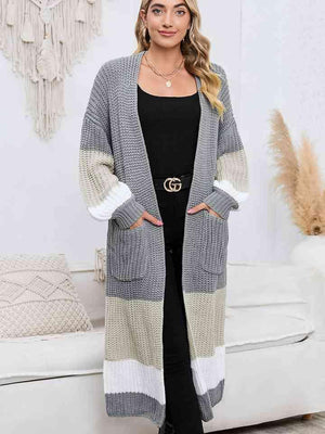 Cozy Elegance Duster Cardigan With Pockets-MXSTUDIO.COM
