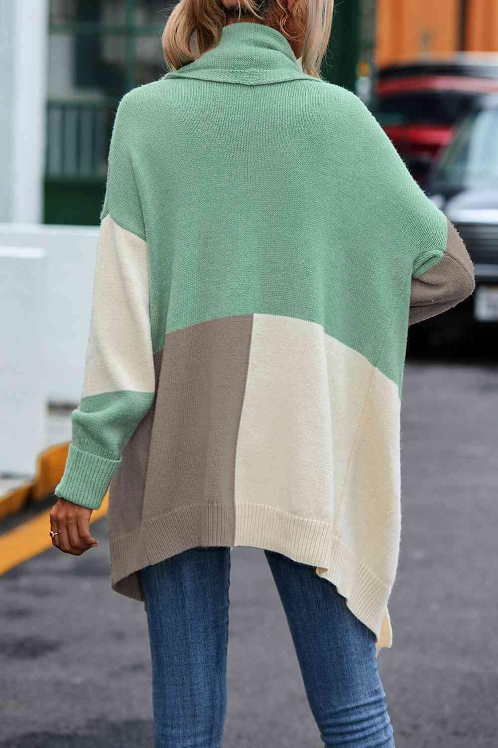 Cozy Urban Wear Knit Color Block Cardigan-MXSTUDIO.COM