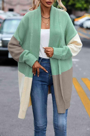 Cozy Urban Wear Knit Color Block Cardigan-MXSTUDIO.COM