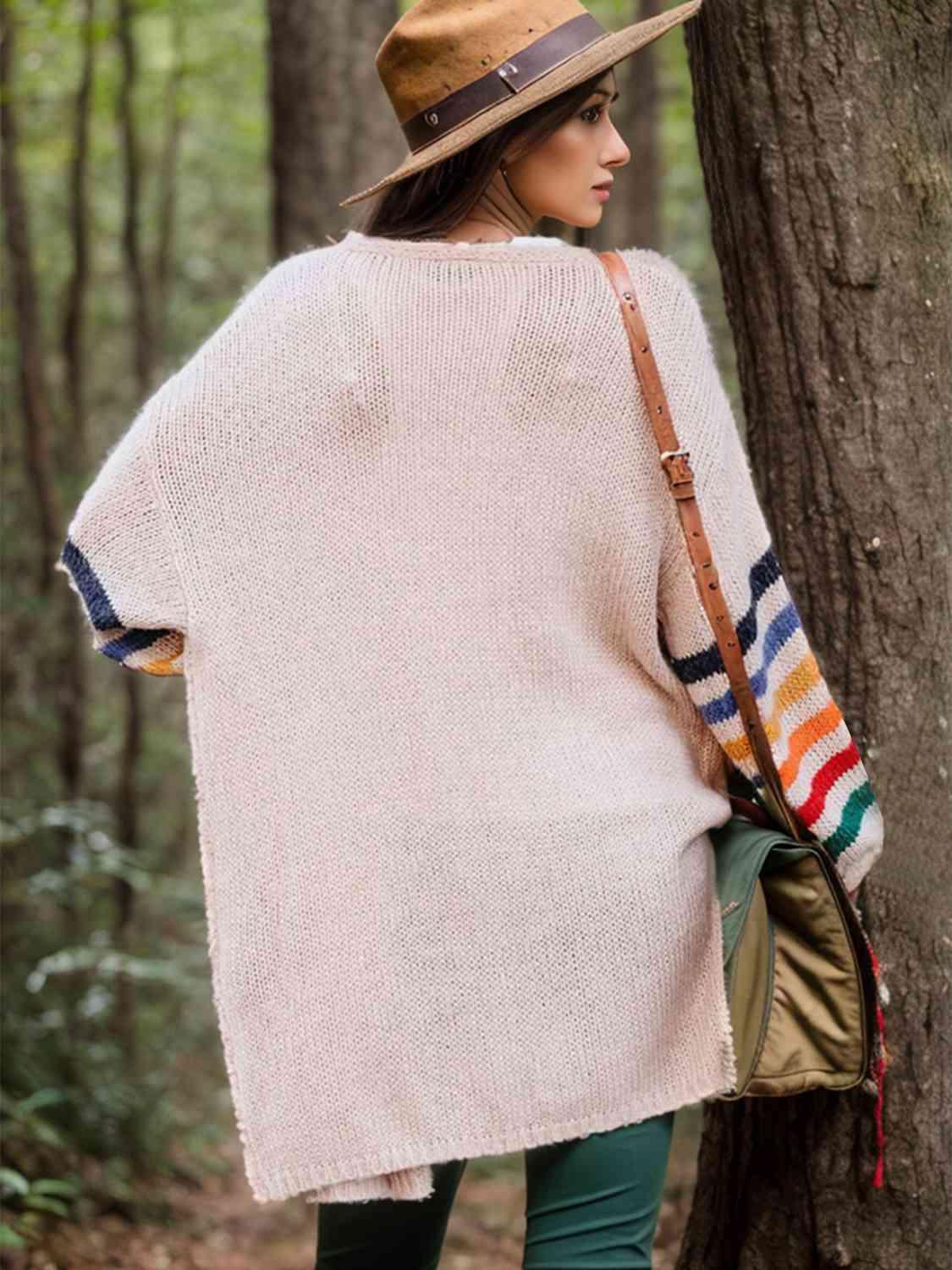 Cozy Wanderer Open Front Long Sleeve Cardigan - MXSTUDIO.COM