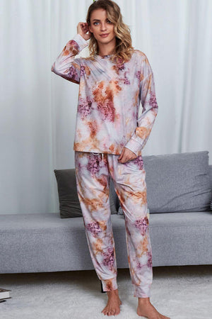 Crewneck Top And Joggers Tie Dye Lounge Set - MXSTUDIO.COM