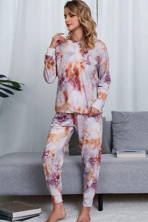 Crewneck Top And Joggers Tie Dye Lounge Set - MXSTUDIO.COM