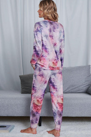 Crewneck Top And Joggers Tie Dye Lounge Set - MXSTUDIO.COM