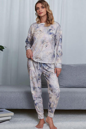 Crewneck Top And Joggers Tie Dye Lounge Set - MXSTUDIO.COM