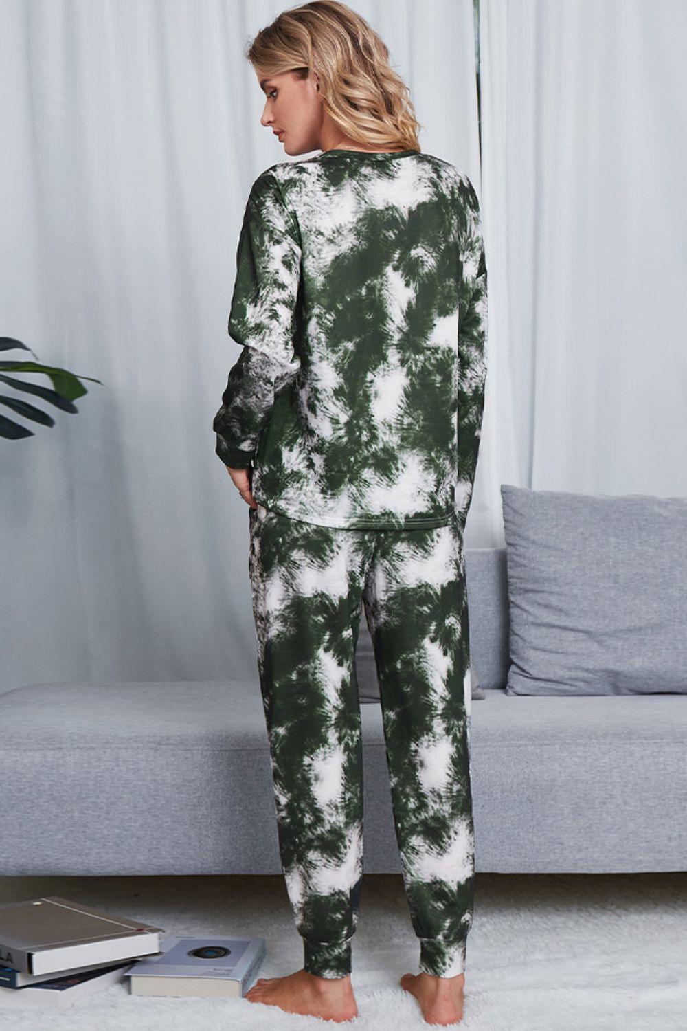 Crewneck Top And Joggers Tie Dye Lounge Set - MXSTUDIO.COM