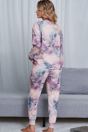 Crewneck Top And Joggers Tie Dye Lounge Set - MXSTUDIO.COM