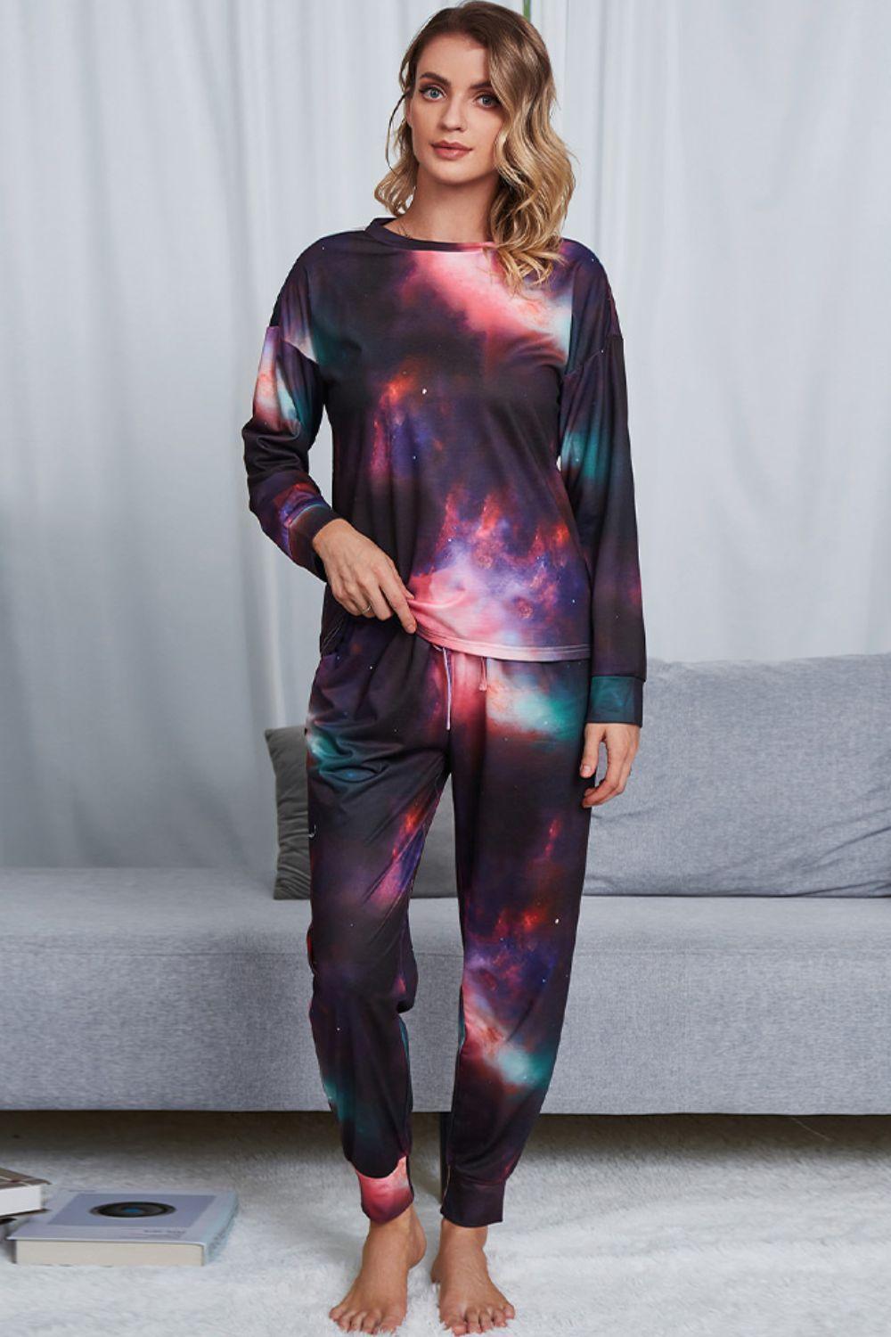 Crewneck Top And Joggers Tie Dye Lounge Set - MXSTUDIO.COM