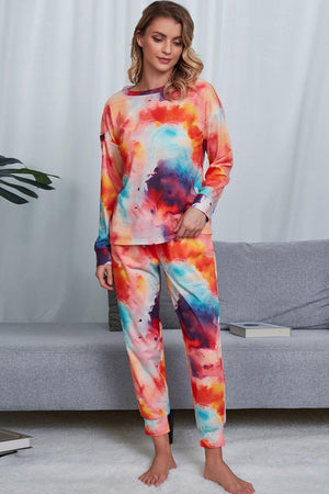 Crewneck Top And Joggers Tie Dye Lounge Set - MXSTUDIO.COM